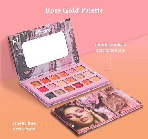 Eyeshadow Palette And Rose Gold Eyeshadow (18+18 Colors) 36 Gm (Multicolor)| Matte|Shimmer | Beginner Friendly & Long Lasting Eye Shadow Palette | All In One Makeup Palette