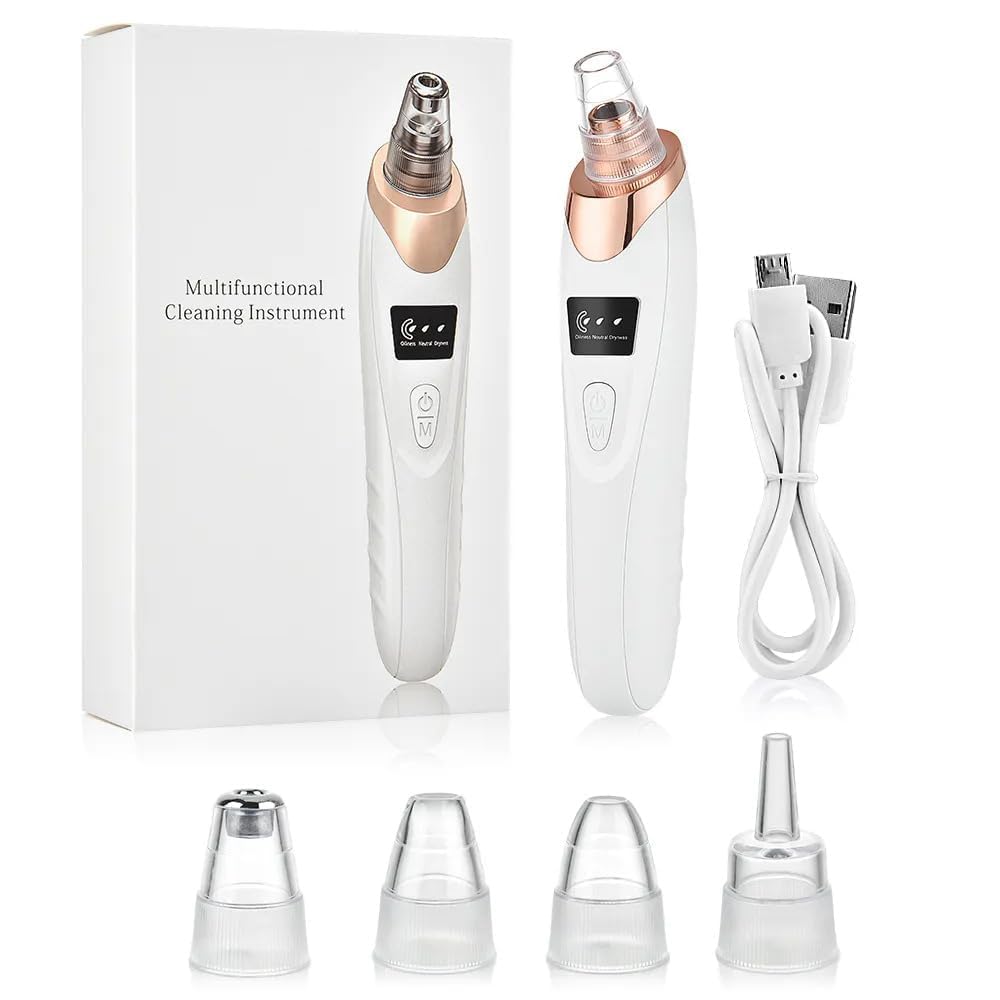 5-in-1 Blackhead Remover Machine – Electric Pore Cleaner & Whitehead Removal Tool, Deep Face Cleaner Machine for Acne, Pimple & Blackhead Removal, USB Rechargeable Derma Suction Device (Blackhead remover)