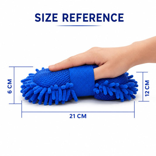 Microfiber Car Washing Sponge Brush, Scratch-Free Chenille Car Cleaning Sponge, Super Absorbent Car Wash Mitt for Car Bike SUV Truck, Multipurpose Cleaning Duster (Blue)