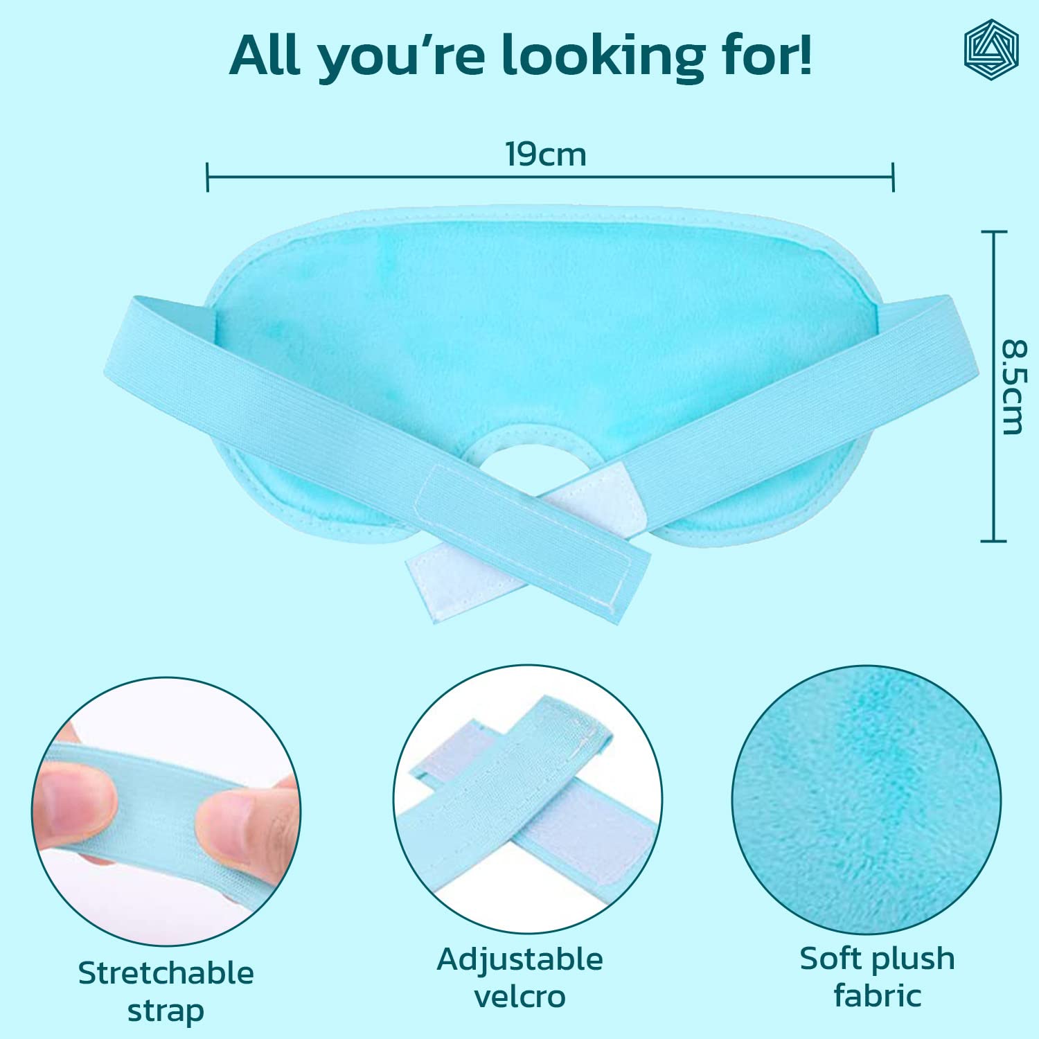 Premium Cooling Gel Eye Mask with Beads for Sleeping, Ice Pad Relief for Men & Women, Blue
