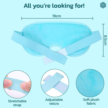 Premium Cooling Gel Eye Mask with Beads for Sleeping, Ice Pad Relief for Men & Women, Blue