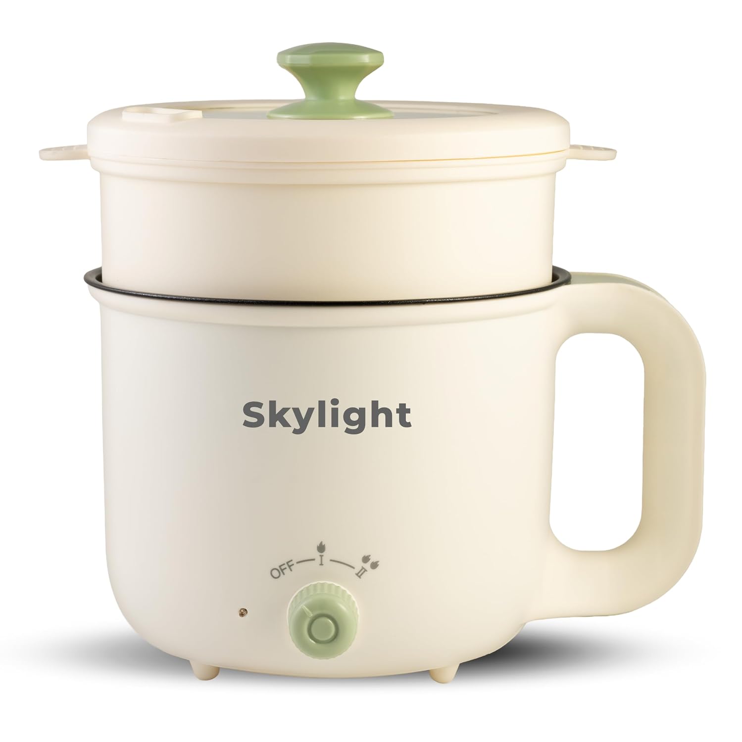 SKYLIGHT 1.8L Multipurpose Kettle, Inner Non-Stick with Steamer, Double Layered Body, Wide Mouth, 600W, Steaming for Tea Coffee Oats Egg Rice Vegetable Boiling Noodle Soup