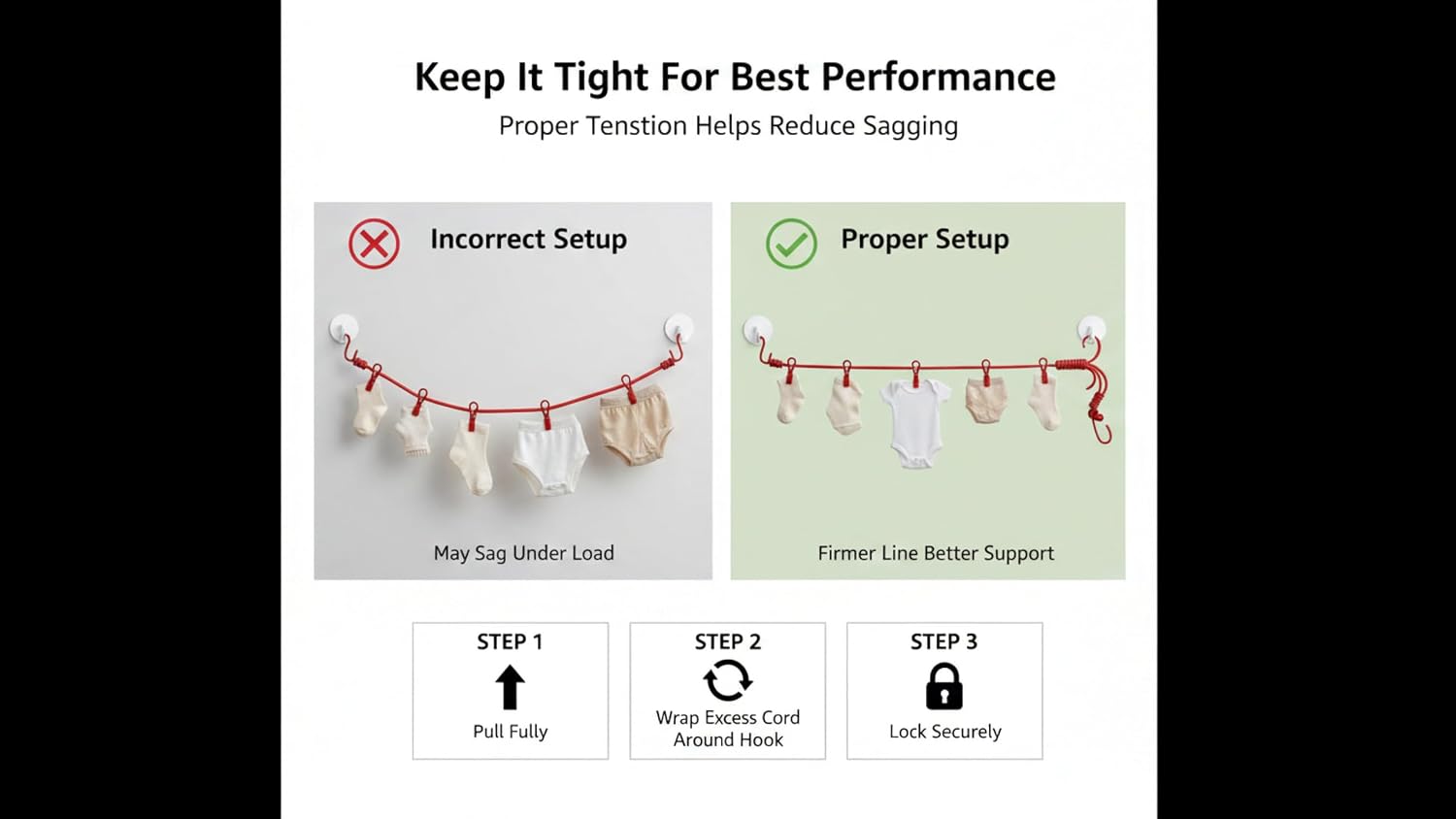 Portable Clothes Drying Rope Pack of 2 with Clips for Travel & Home | Ideal for travel, balcony, bathroom, hostel, camping and indoor laundry drying. No installation required.