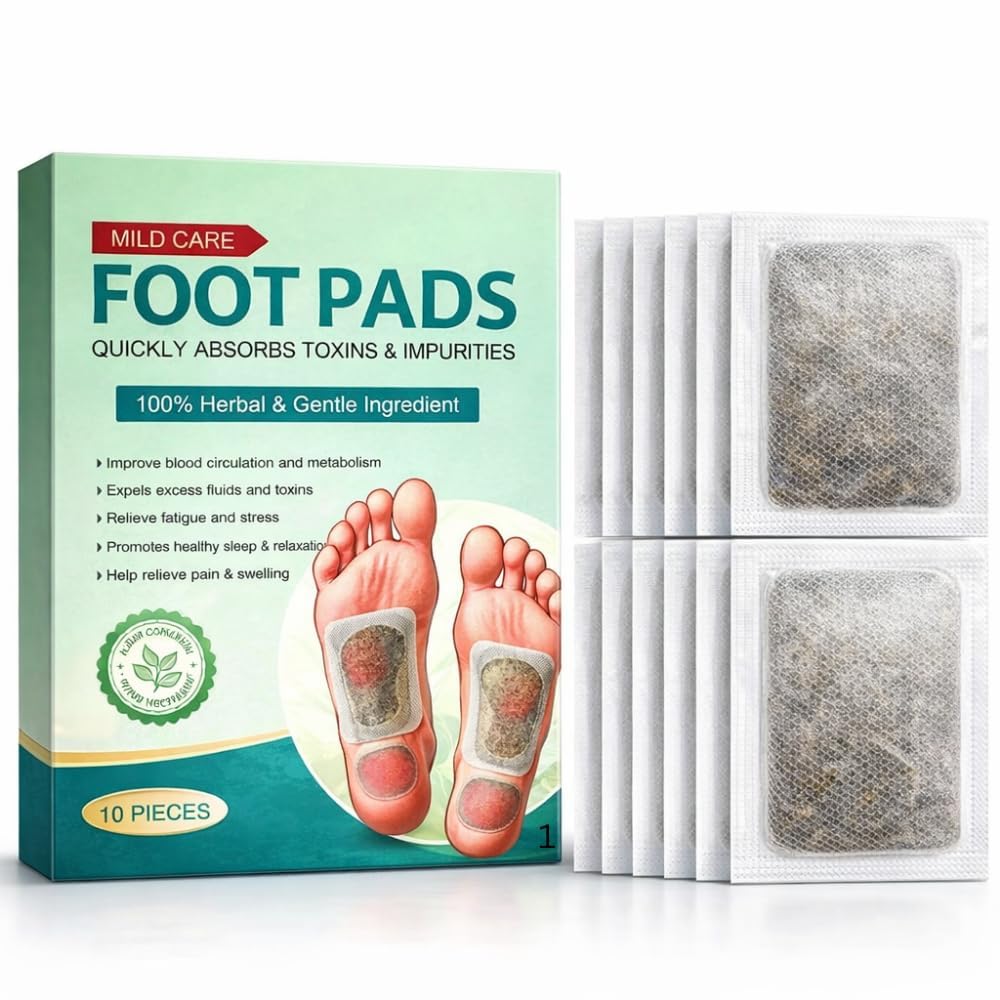 Foot patch (pack of 2) Herbal And Gentle Ingredient Detox Foot Pads, Natural Ingredients for Sleep Aid, Pain Relief, Toxin Removal with Bamboo Vinegar and Acupoint Micro-Massage Technology