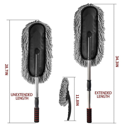 2Pcs Soft Microfiber Duster with Extendable Handle Exterior Scratch Free Car Cleaning Tool, Car Duster Brush for Truck,Pickup,SUV,Motorcycle, Vehicles Cleaning
