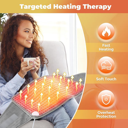 SKYLIGHT Electric Heating Waist Pad, Heating Pads for Back Pain Relief with 9 Heating Settings and 4 Auto-Off, Heating Pad for Cramps, Lumbar, Sore Muscles, Shoulder, Abdominal, Knee, Neck