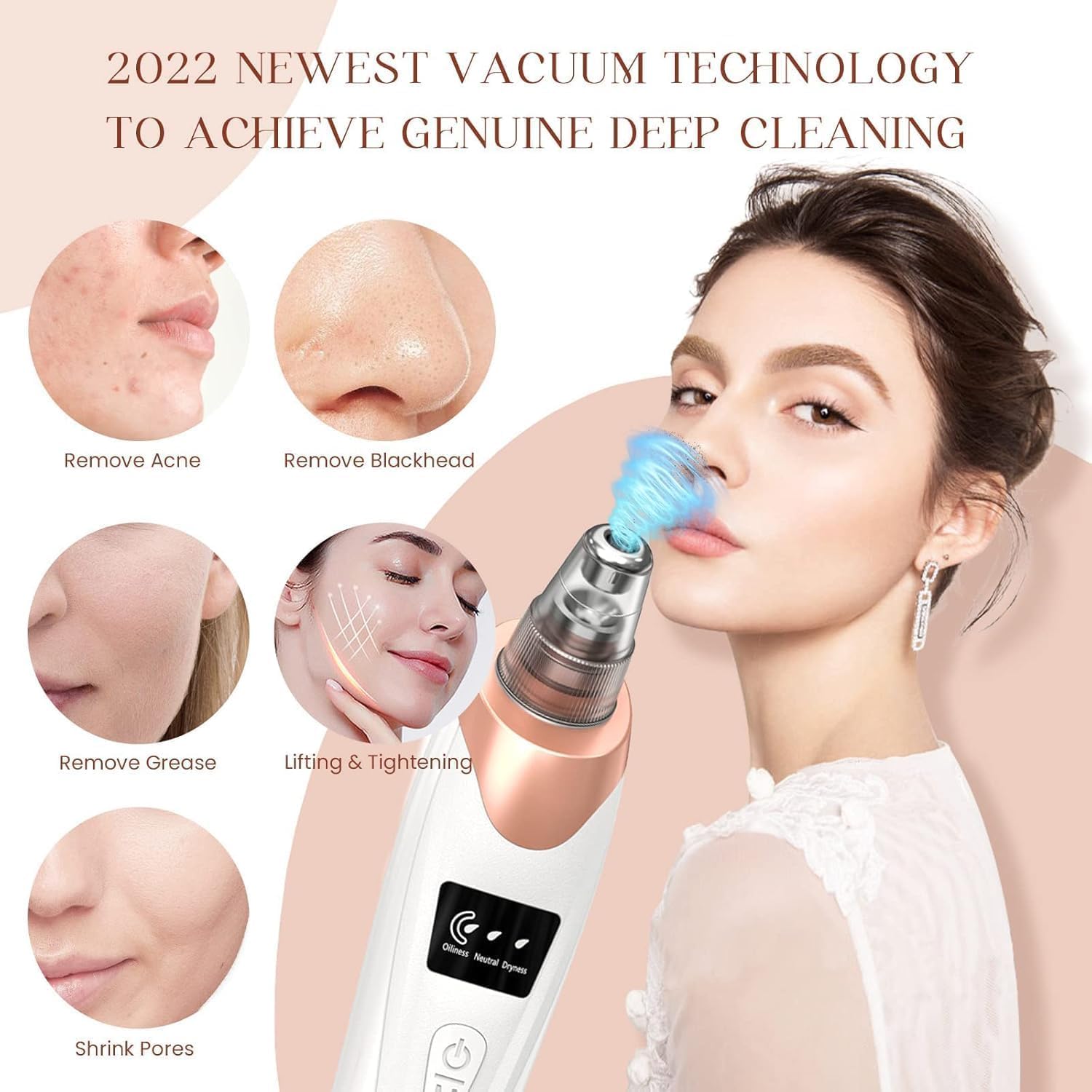 5-in-1 Blackhead Remover Machine – Electric Pore Cleaner & Whitehead Removal Tool, Deep Face Cleaner Machine for Acne, Pimple & Blackhead Removal, USB Rechargeable Derma Suction Device (Blackhead remover)