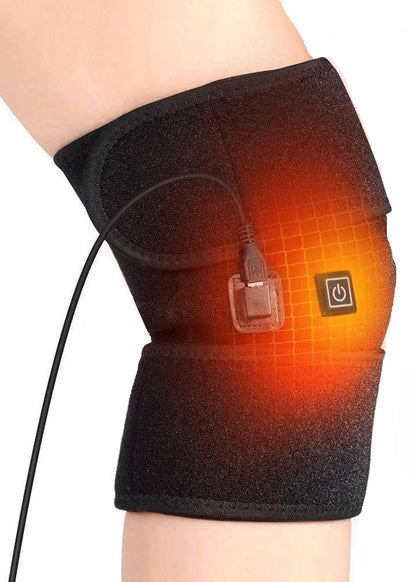 R1O Electric Heated Knee Brace – USB Powered Heating Pad with Adjustable Temperature | Pain Relief & Comfort Support (Black)