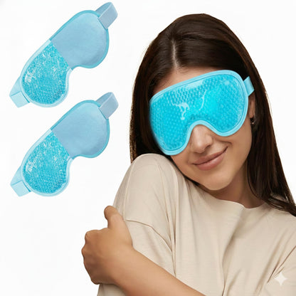 Premium Cooling Gel Eye Mask with Beads for Sleeping, Ice Pad Relief for Men & Women, Blue