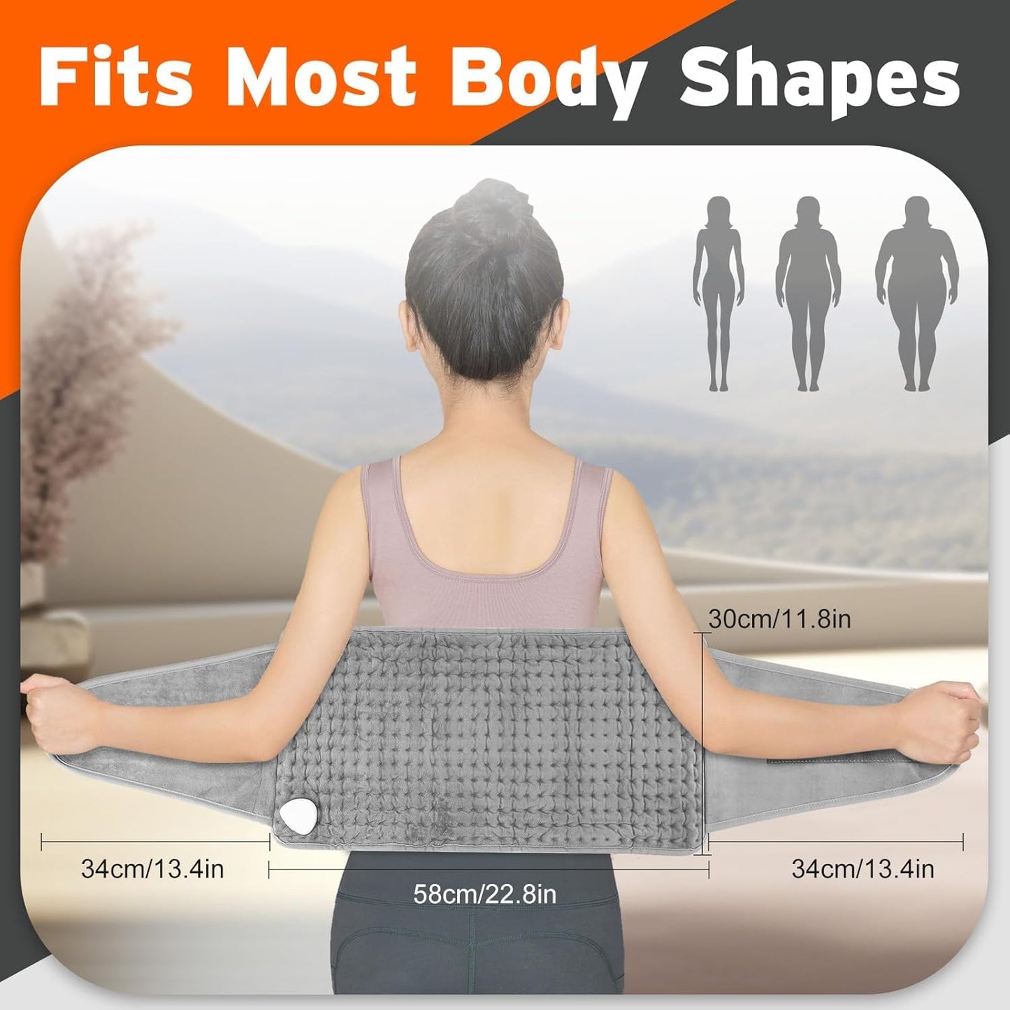 SKYLIGHT Electric Heating Waist Pad, Heating Pads for Back Pain Relief with 9 Heating Settings and 4 Auto-Off, Heating Pad for Cramps, Lumbar, Sore Muscles, Shoulder, Abdominal, Knee, Neck