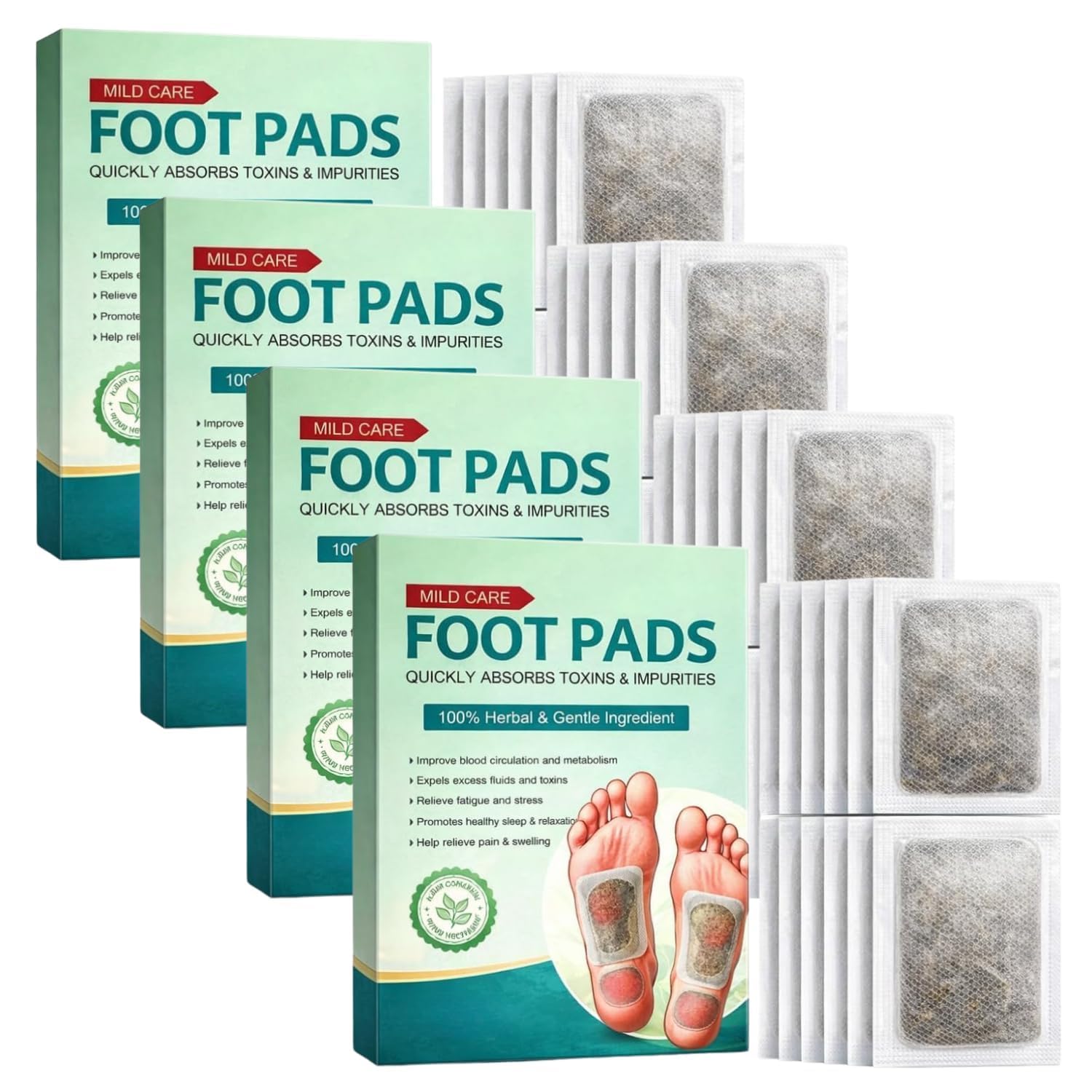 Foot patch (pack of 2) Herbal And Gentle Ingredient Detox Foot Pads, Natural Ingredients for Sleep Aid, Pain Relief, Toxin Removal with Bamboo Vinegar and Acupoint Micro-Massage Technology