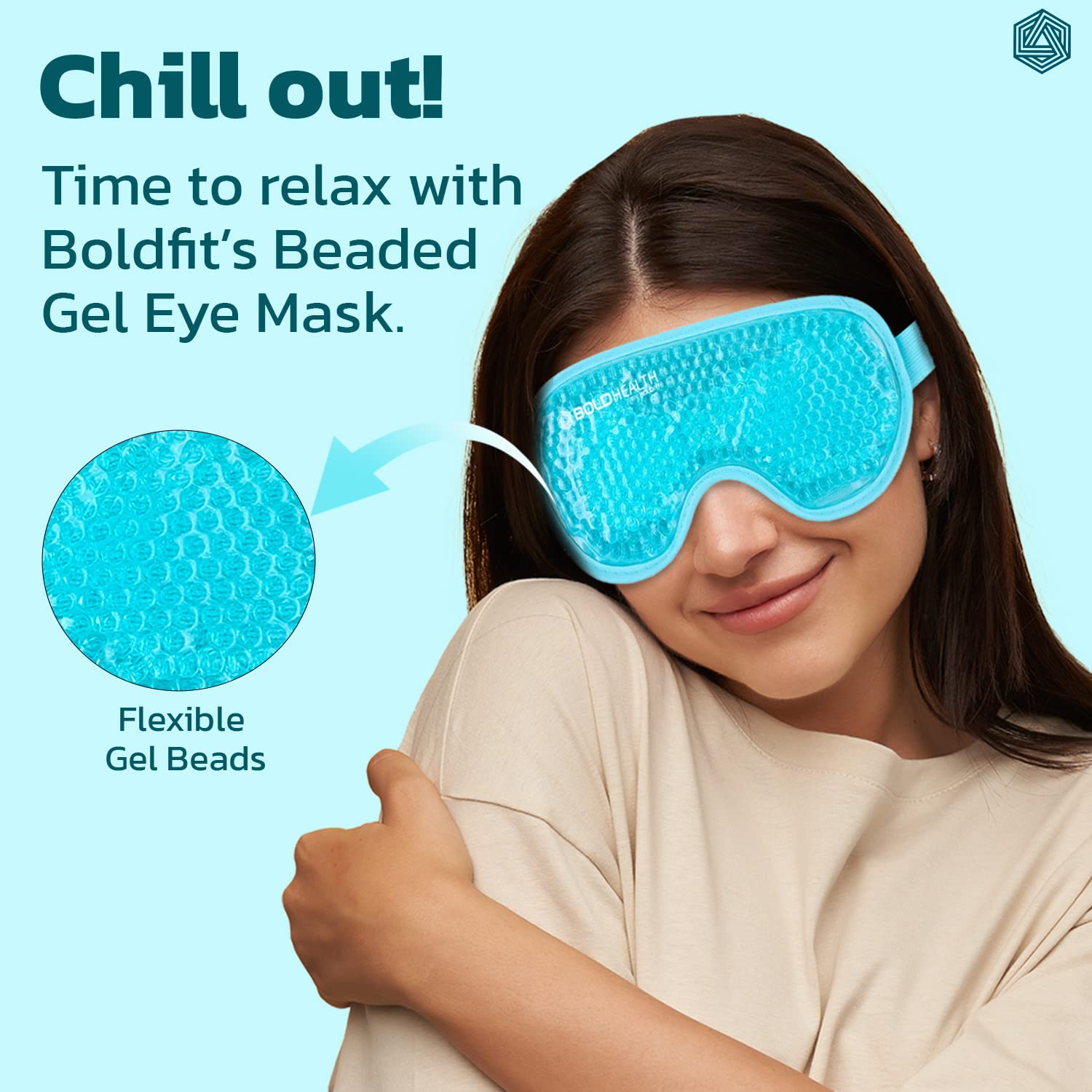 Premium Cooling Gel Eye Mask with Beads for Sleeping, Ice Pad Relief for Men & Women, Blue