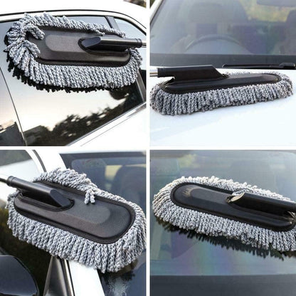 2Pcs Soft Microfiber Duster with Extendable Handle Exterior Scratch Free Car Cleaning Tool, Car Duster Brush for Truck,Pickup,SUV,Motorcycle, Vehicles Cleaning
