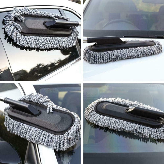 2Pcs Soft Microfiber Duster with Extendable Handle Exterior Scratch Free Car Cleaning Tool, Car Duster Brush for Truck,Pickup,SUV,Motorcycle, Vehicles Cleaning