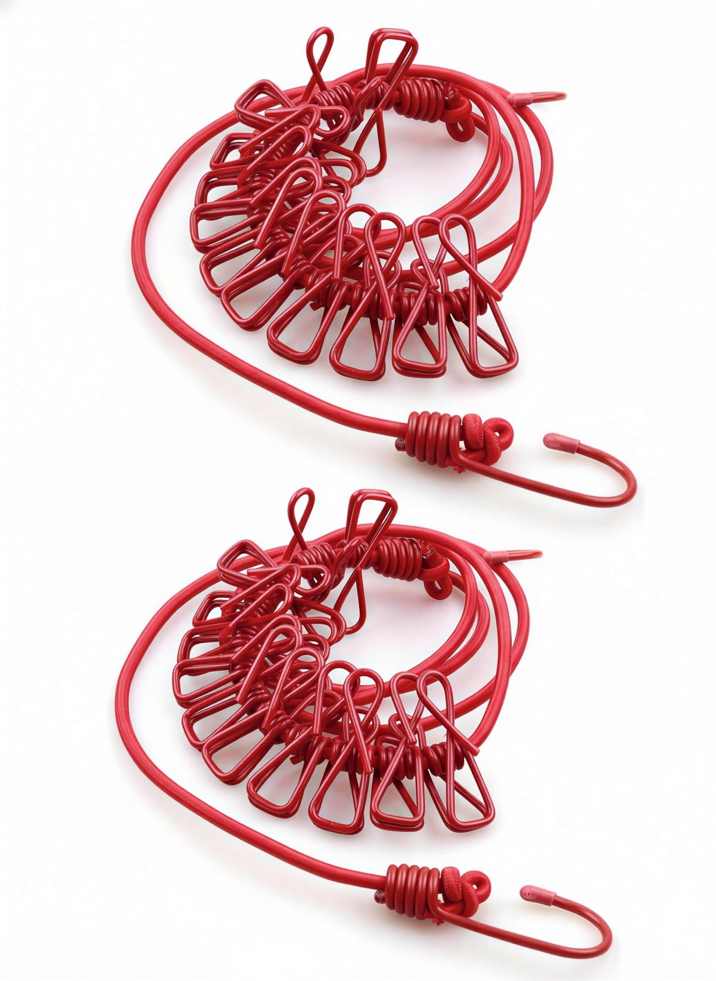 Portable Clothes Drying Rope Pack of 2 with Clips for Travel & Home | Ideal for travel, balcony, bathroom, hostel, camping and indoor laundry drying. No installation required.