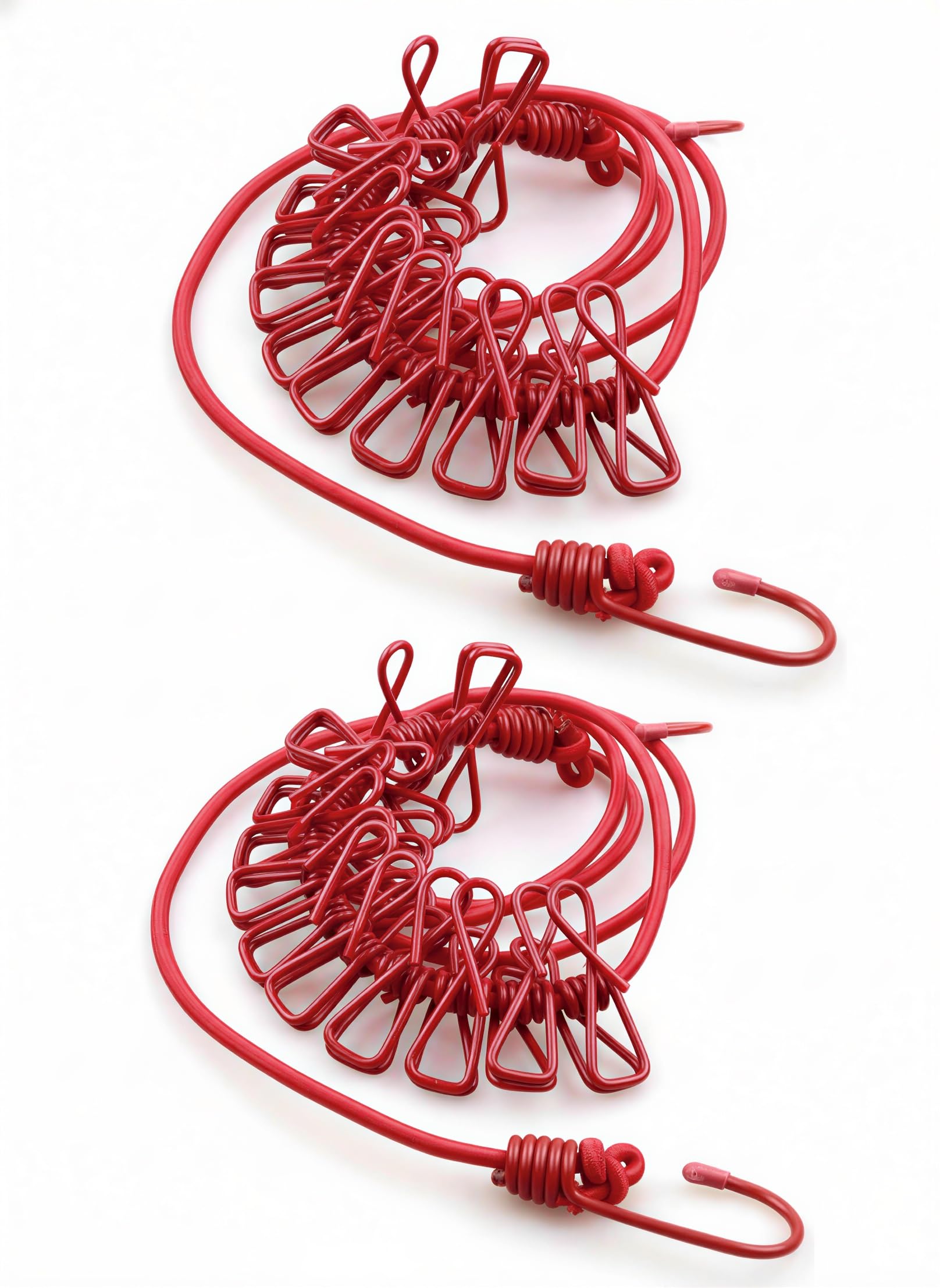 Portable Clothes Drying Rope Pack of 2 with Clips for Travel & Home | Ideal for travel, balcony, bathroom, hostel, camping and indoor laundry drying. No installation required.