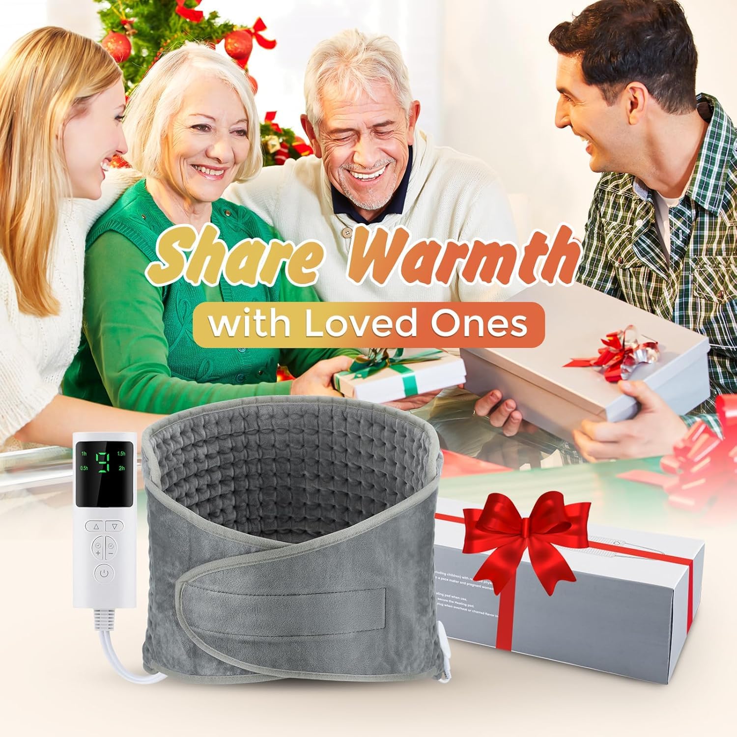 SKYLIGHT Electric Heating Waist Pad, Heating Pads for Back Pain Relief with 9 Heating Settings and 4 Auto-Off, Heating Pad for Cramps, Lumbar, Sore Muscles, Shoulder, Abdominal, Knee, Neck