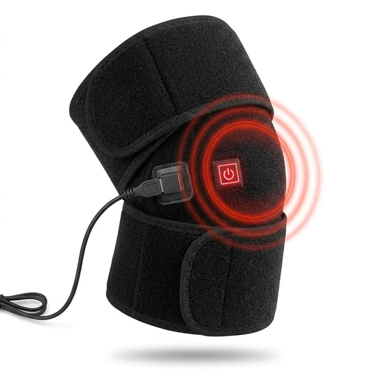 R1O Electric Heated Knee Brace – USB Powered Heating Pad with Adjustable Temperature | Pain Relief & Comfort Support (Black)